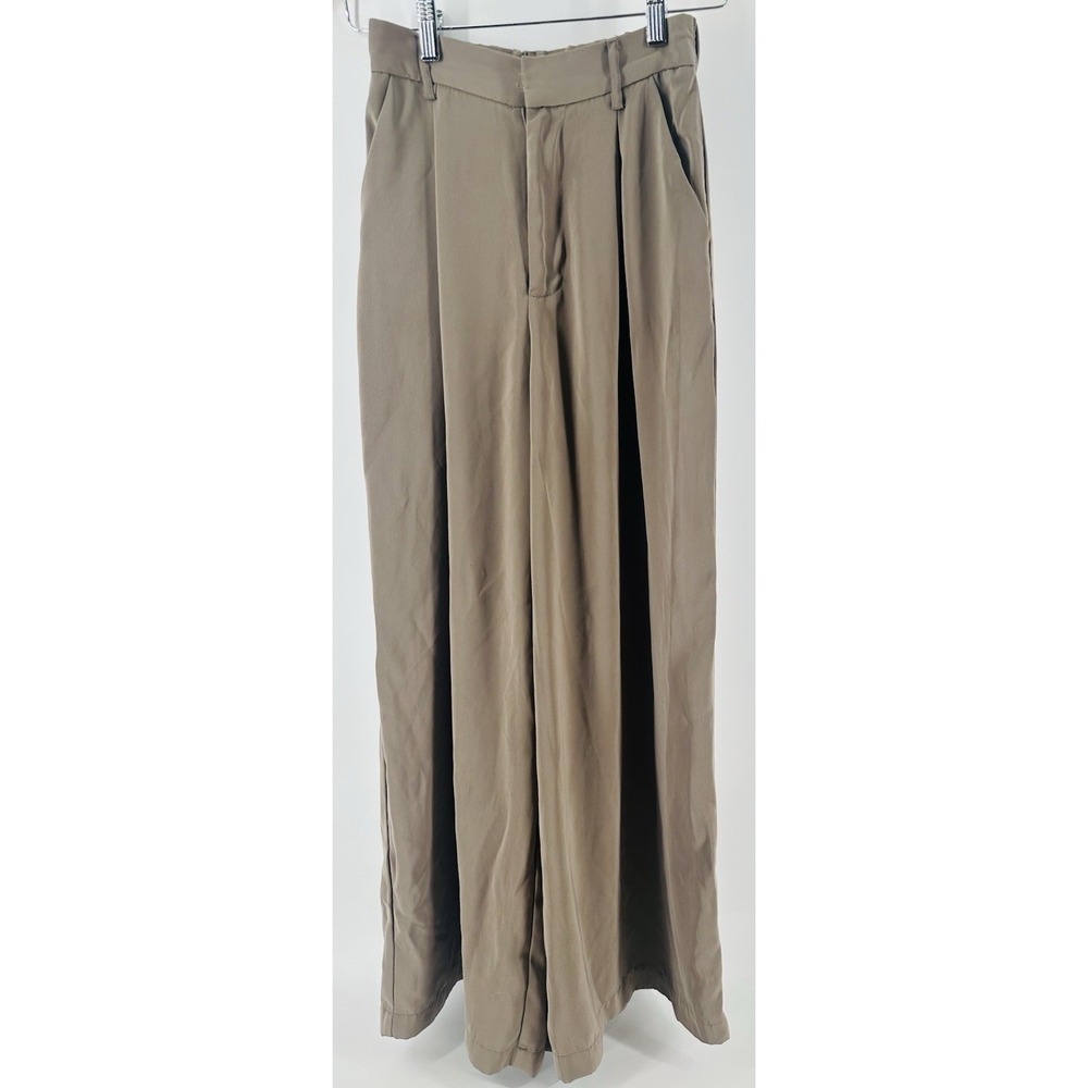 Tronjori‎ High Waist Wide Leg Palazzo Pants Trouser Size XS w/pockets S1024